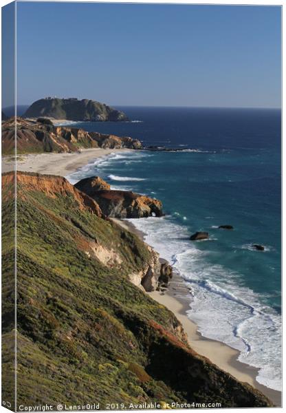 Gorgeous coastal view off Highway 1 Canvas Print by Lensw0rld 