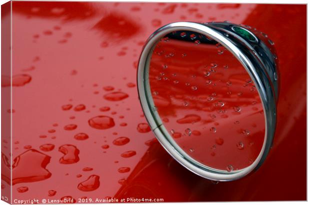 After the rain - reflections and rain drops on a v Canvas Print by Lensw0rld 