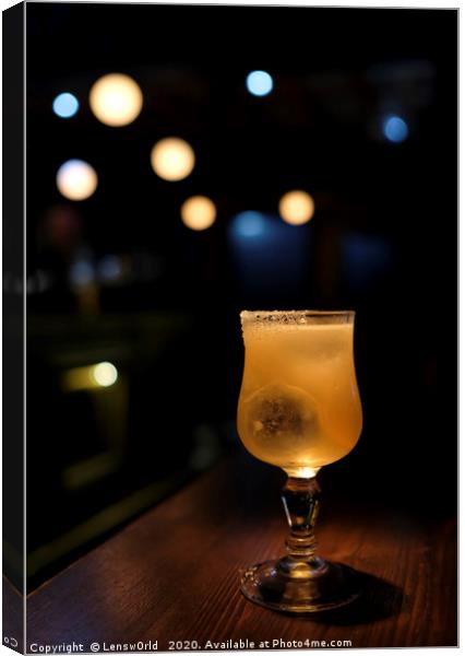 Cocktail and bokeh lights Canvas Print by Lensw0rld 