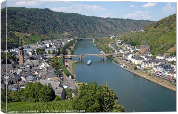 View over the city of Cochem in the Moselle region Canvas Print by Lensw0rld 