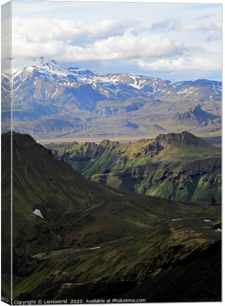 Rugged mountain landscape in Iceland Canvas Print by Lensw0rld 
