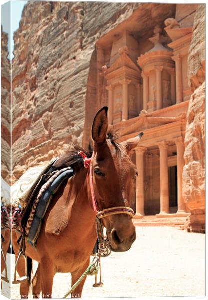 The impressive sight of the Treasury in Petra Canvas Print by Lensw0rld 