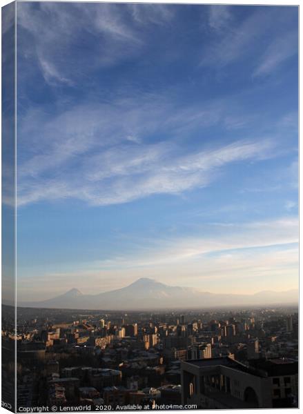 Yerevan and Mount Ararat Canvas Print by Lensw0rld 