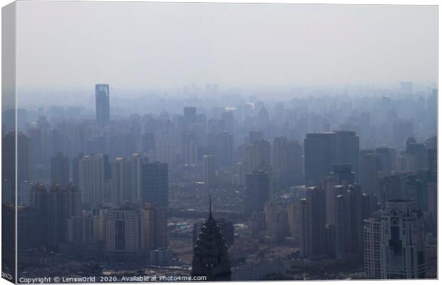 Misty Shanghai skyline Canvas Print by Lensw0rld 