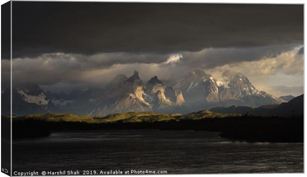 Torres del Paine National Park in Chile Canvas Print by Harshil Shah