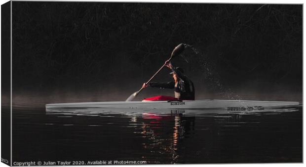 Morning Paddle Canvas Print by Jules Taylor