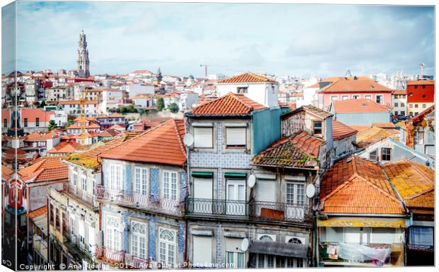 Porto's skyline with traditional houses Canvas Print by Ana Fidalgo
