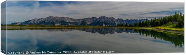 Reflections of the Wilder Kaiser Canvas Print by Andrew McConochie