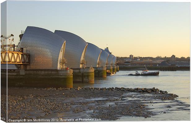 Thames Barrier at Sunset Canvas Print by Iain McGillivray