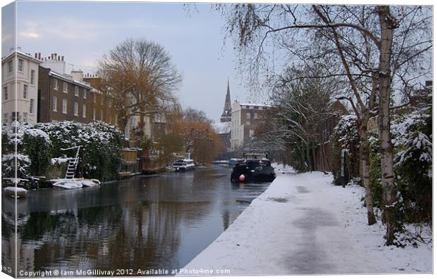 Regent''s Canal in Winter Canvas Print by Iain McGillivray