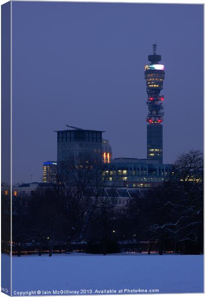 Telecom Tower in Winter Canvas Print by Iain McGillivray
