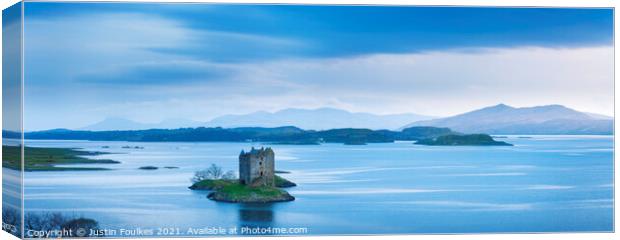 Castle Stalker Blues Canvas Print by Justin Foulkes