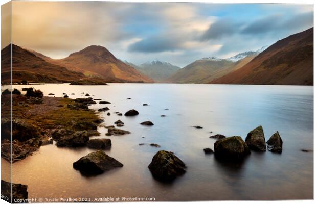 Wastwater, Lake District National Park Canvas Print by Justin Foulkes