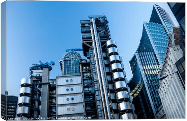 The Lloyds building, the City of London Canvas Print by Justin Foulkes