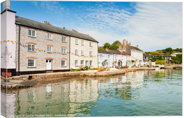 Dittisham on the river Dart, South Devon Canvas Print by Justin Foulkes