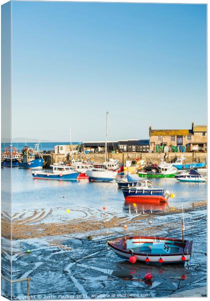 The harbour at Lyme Regis, Dorset Canvas Print by Justin Foulkes