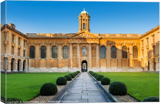 Queens College, Oxford Canvas Print by Justin Foulkes