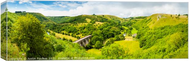 Monsal head Viaduct, Peak District National Park Canvas Print by Justin Foulkes