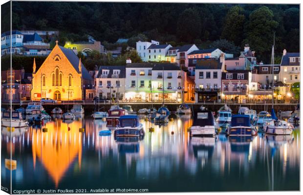 The harbour at St. Aubin, Jersey, Channel Islands Canvas Print by Justin Foulkes