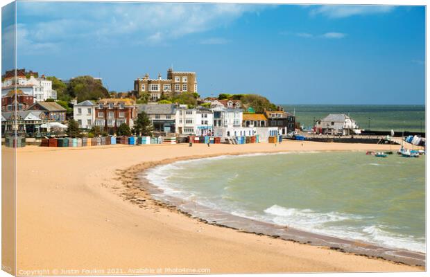 Viking Bay, Broadstairs, Kent Canvas Print by Justin Foulkes