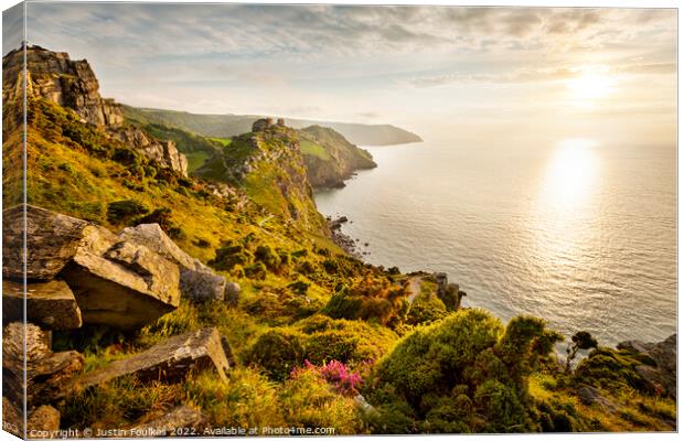 The Valley of Rocks, North Devon coast Canvas Print by Justin Foulkes