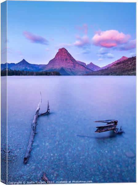 Two Medicine Lake, Glacier National Park, Montana Canvas Print by Justin Foulkes