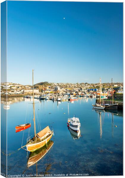 The harbour at Newlyn, Cornwall Canvas Print by Justin Foulkes