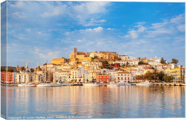 Ibiza Old town, Ibiza, Balearic Islands, Spain Canvas Print by Justin Foulkes