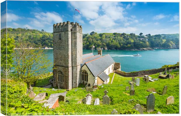St Petrox Church and the River Dart, Dartmouth Canvas Print by Justin Foulkes