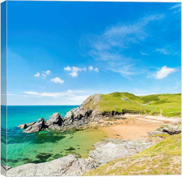 Soar Mill Cove, South Hams, Devon Canvas Print by Justin Foulkes