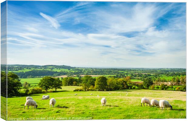 View of English countryside, from Haytongate, Cumbria Canvas Print by Justin Foulkes
