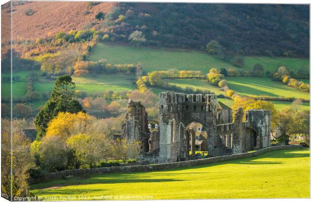 Llanthony Priory, Black Mountains, Monmouthshire,  Canvas Print by Justin Foulkes