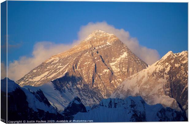 Mount Everest, Himalayas, Nepal Canvas Print by Justin Foulkes