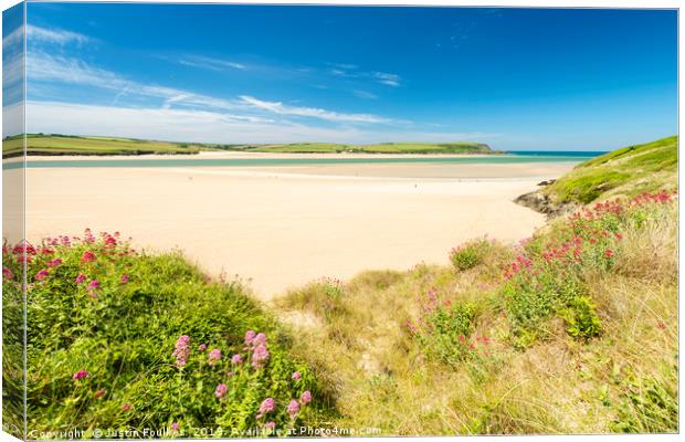 The beach at Rock, on the Camel Estuary, Cornwall Canvas Print by Justin Foulkes