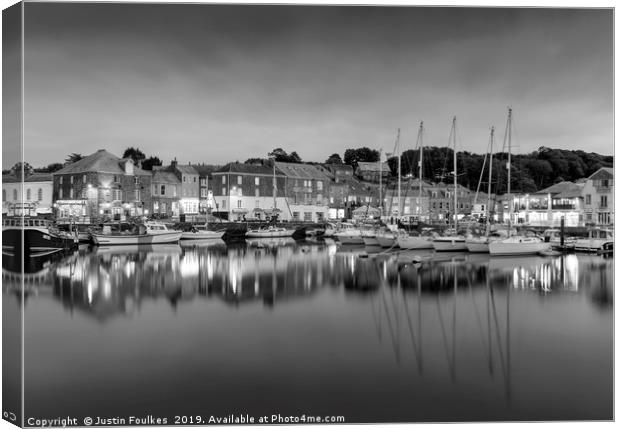 Padstow harbour, Cornwall Canvas Print by Justin Foulkes
