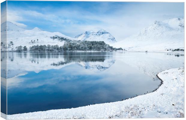 Liathach from Loch Clair, Scotland Canvas Print by Justin Foulkes