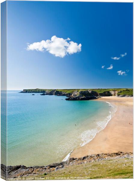Broad Haven South beach, Pembrokeshire, Wales Canvas Print by Justin Foulkes