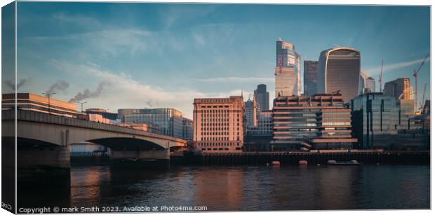 crossing london bridge Canvas Print by mark Smith