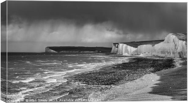 Storm Clouds Over Seven Sisters Canvas Print by mark Smith