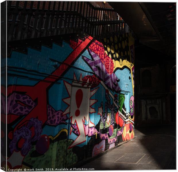 Street Art in Light and Shadow Canvas Print by mark Smith