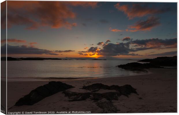 Sunset at Arasaig Scotland  Canvas Print by David Tomlinson