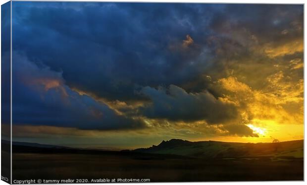 Majestic Sunset over The Roaches Canvas Print by tammy mellor