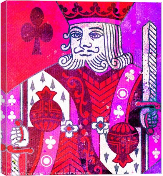 KING OF CLUBS (PURPLE) Canvas Print by OTIS PORRITT