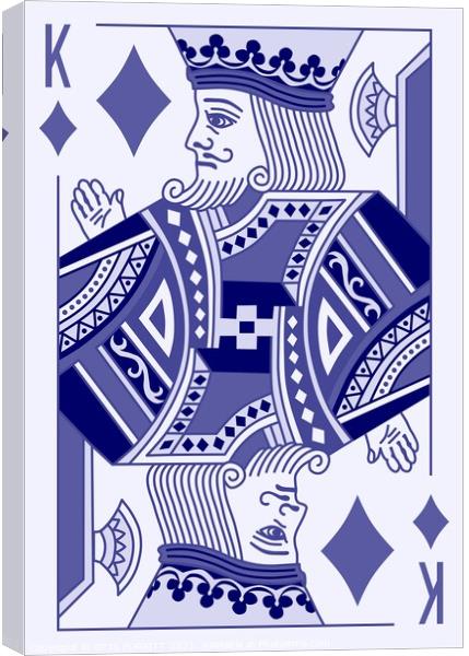 KING OF DIAMONDS (LARGE) BLUE Canvas Print by OTIS PORRITT