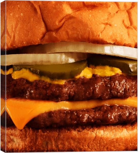 DOUBLE CHEESEBURGER 3 Canvas Print by OTIS PORRITT