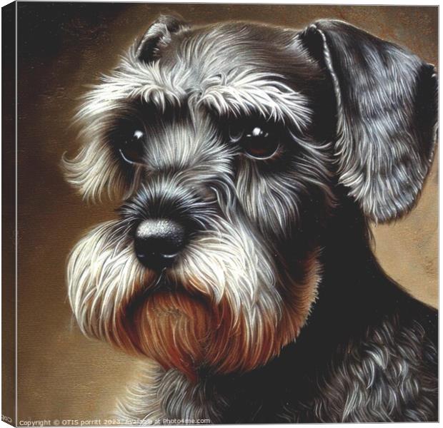 Miniature Schnauzer 6 Canvas Print by OTIS PORRITT