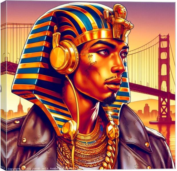 KING TUT GOLDEN GATE BRIDGE 9 Canvas Print by OTIS PORRITT