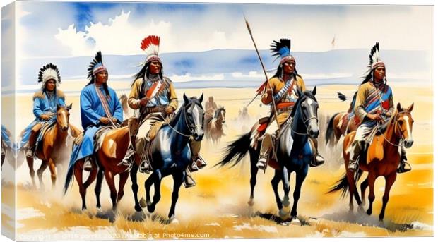 PLAINS WARRIORS 8 Canvas Print by OTIS PORRITT