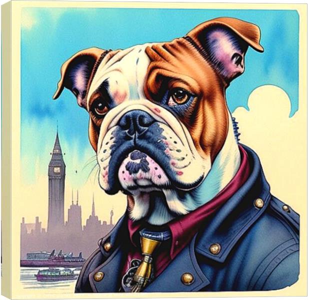 STEAMPUNK DOG 4 Canvas Print by OTIS PORRITT