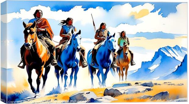 PLAINS INDIAN 5 Canvas Print by OTIS PORRITT